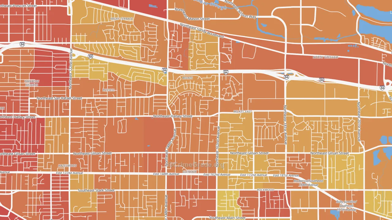 Wilkes, Portland, OR Map of Drug-Related Crime Rates