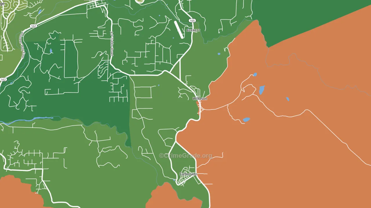 Wilkeson, WA Map of Drug-Related Crime Rates
