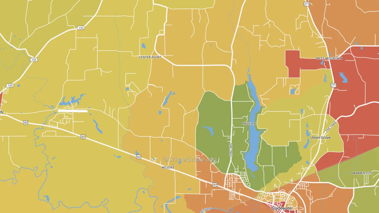 Wilkins, TX Map of Drug-Related Crime Rates