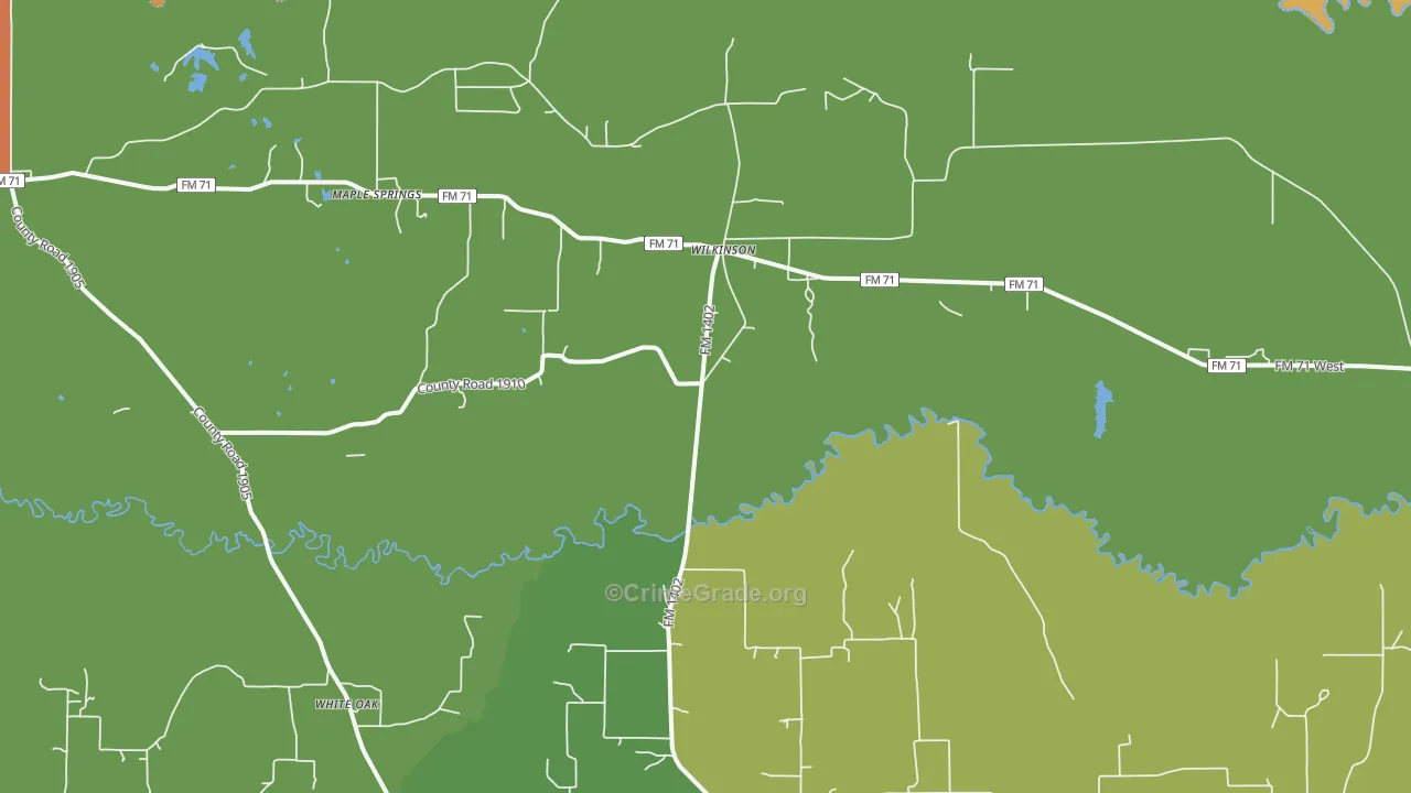 Wilkinson, TX Map of Drug-Related Crime Rates