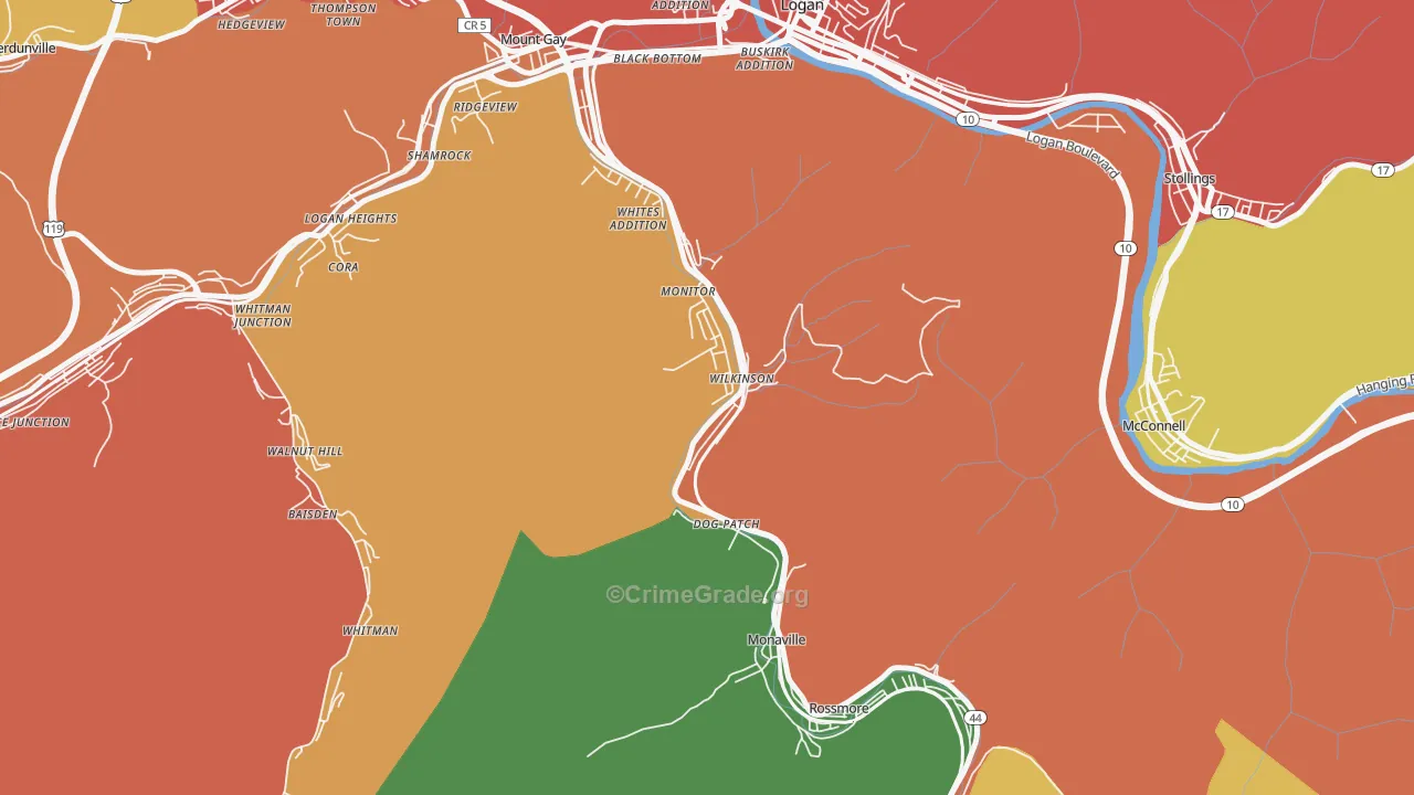 Wilkinson, WV Map of Drug-Related Crime Rates