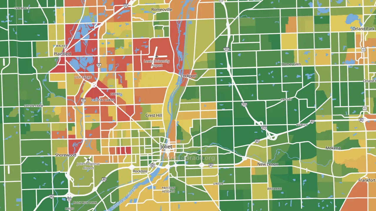 Will County, IL Map of Drug-Related Crime Rates