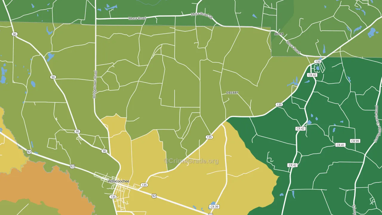 Willacoochee, GA Map of Drug-Related Crime Rates