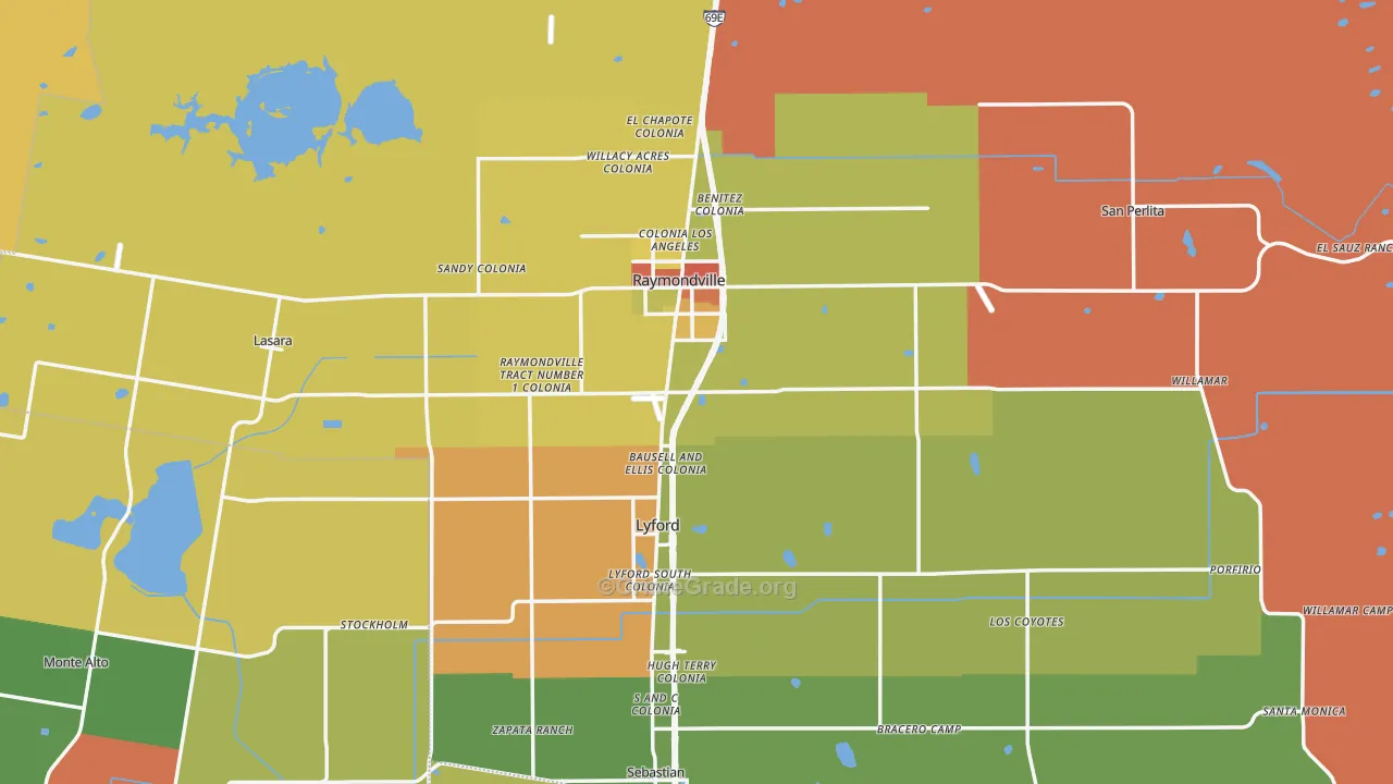 Willacy County, TX Map of Drug-Related Crime Rates