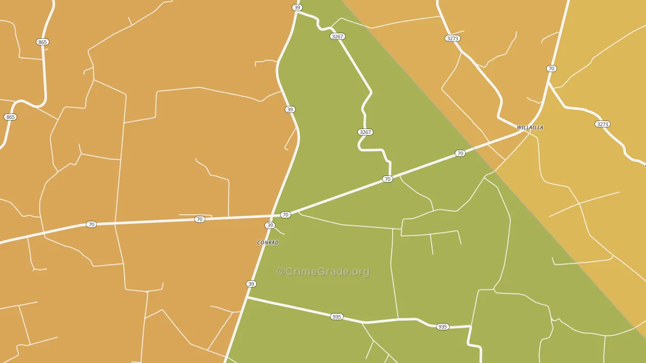 Willailla, KY Map of Drug-Related Crime Rates