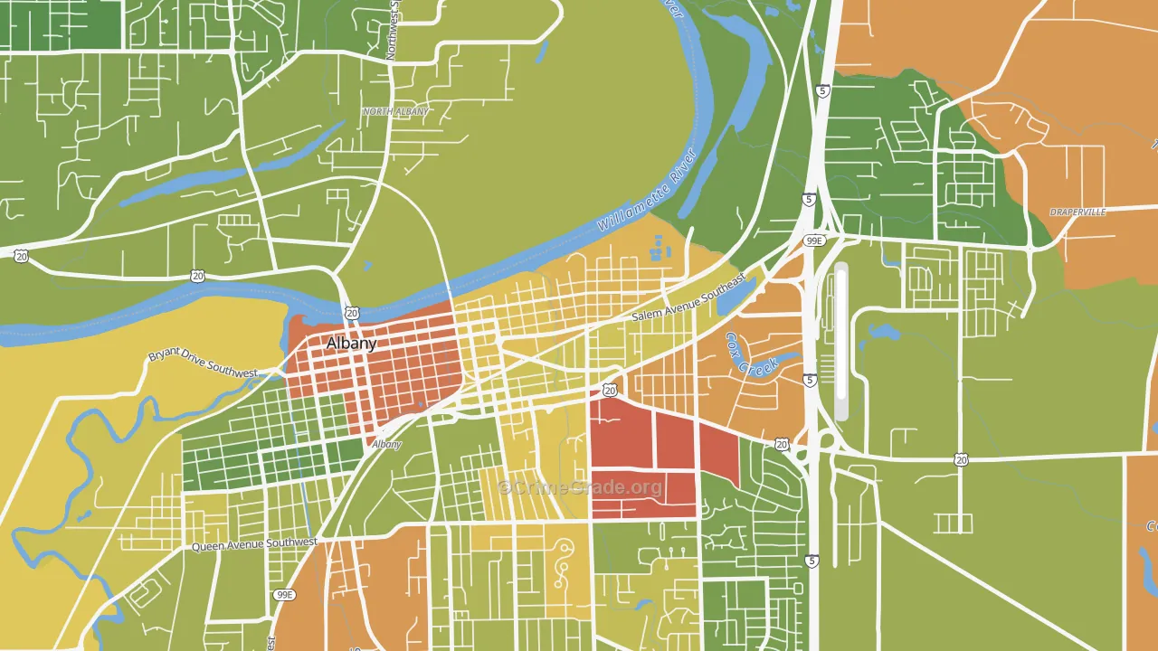 Willamette, Albany, OR Map of Drug-Related Crime Rates