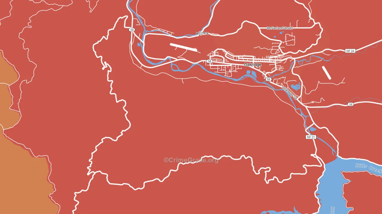 Willamette City, OR Map of Drug-Related Crime Rates