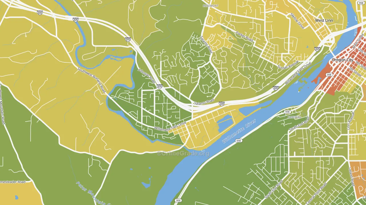 Willamette-West Linn, West Linn, OR Map of Drug-Related Crime Rates