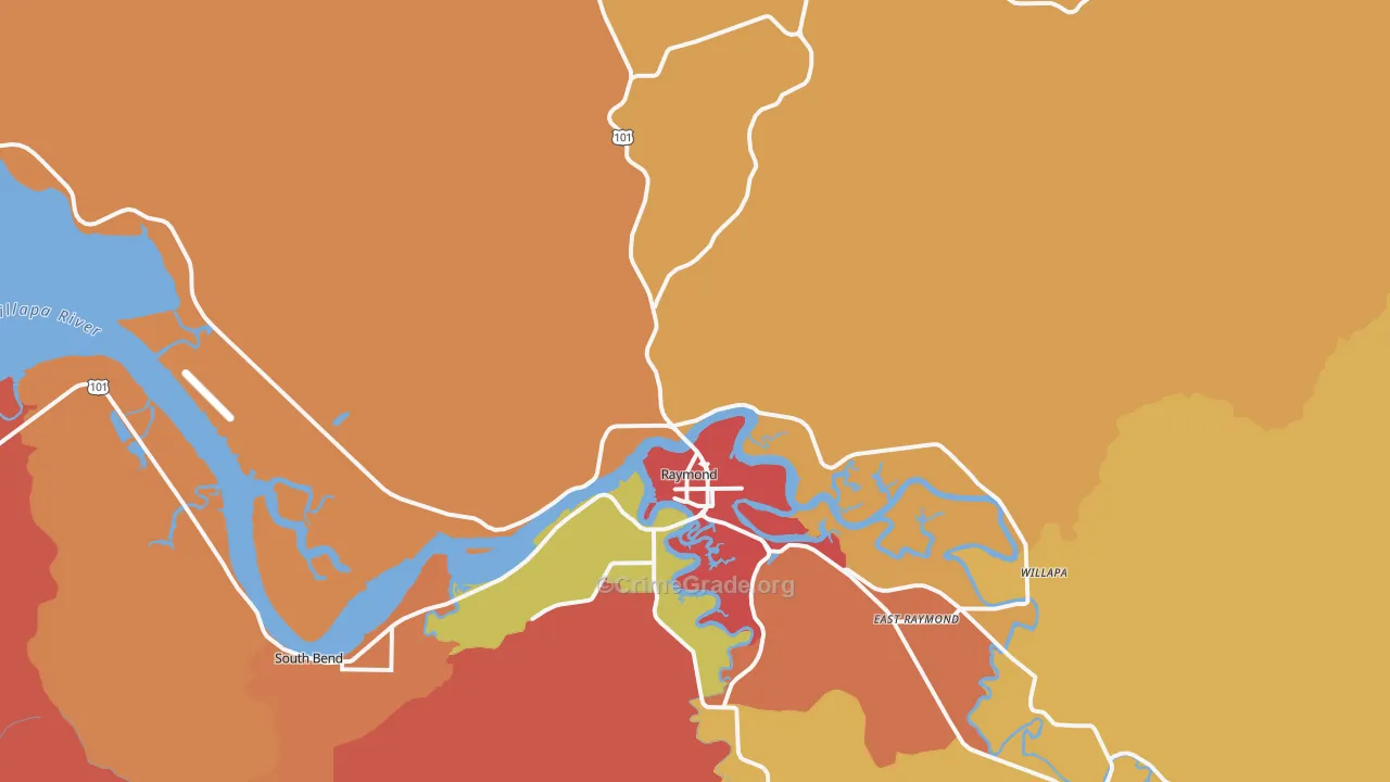 Willapa, WA Map of Drug-Related Crime Rates