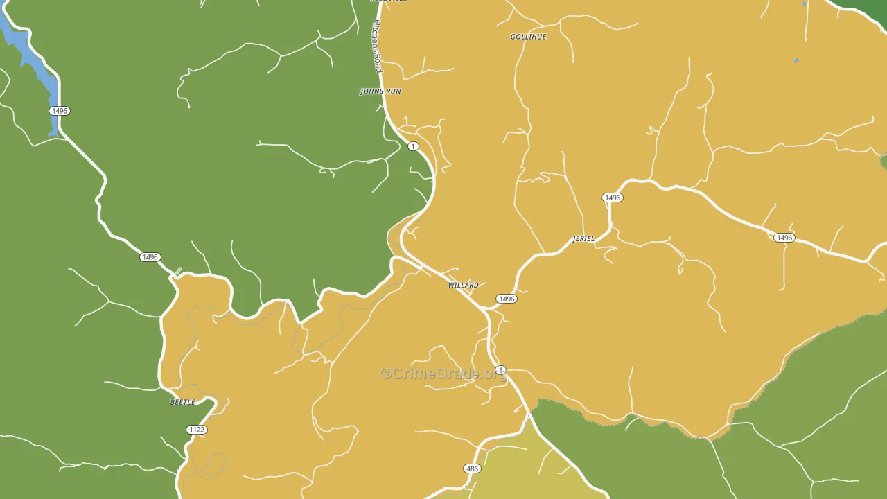 Willard, KY Map of Drug-Related Crime Rates