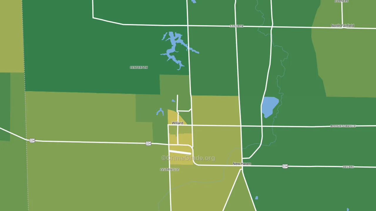 Willard, OH Map of Drug-Related Crime Rates