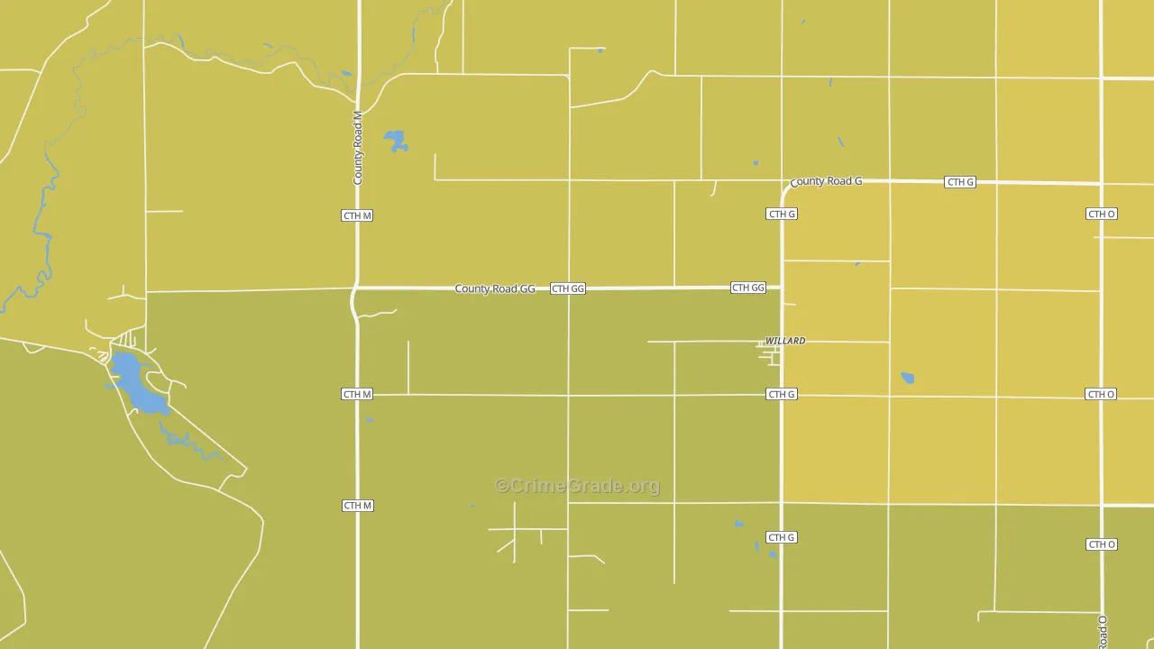 Willard, WI Map of Drug-Related Crime Rates