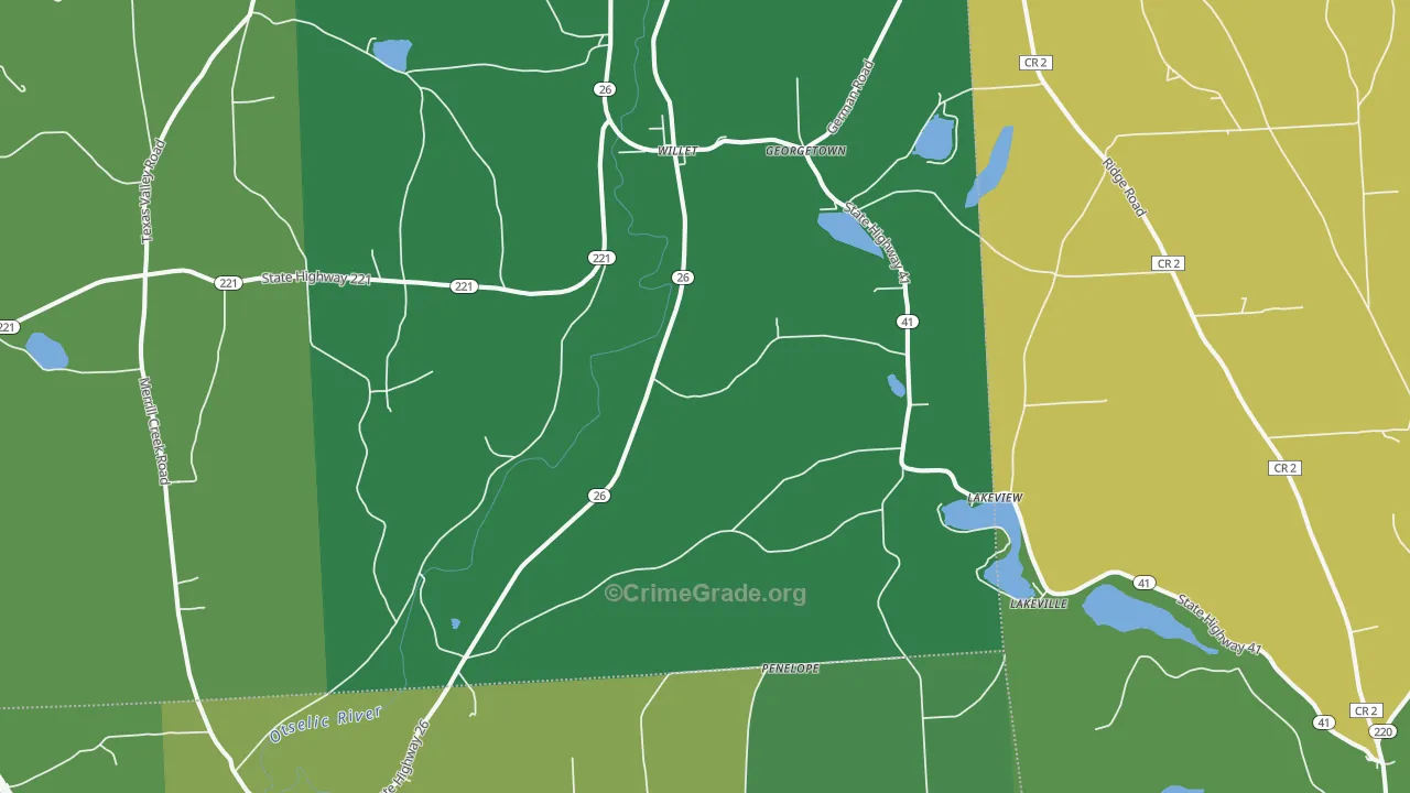 Willet, NY Map of Drug-Related Crime Rates