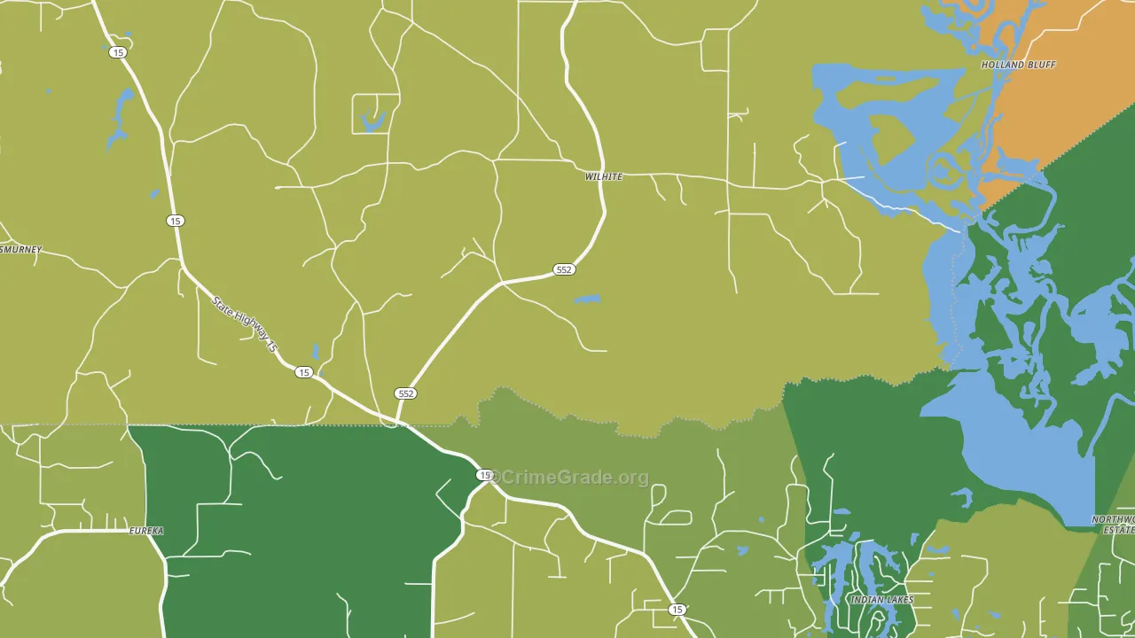Willhite, LA Map of Drug-Related Crime Rates