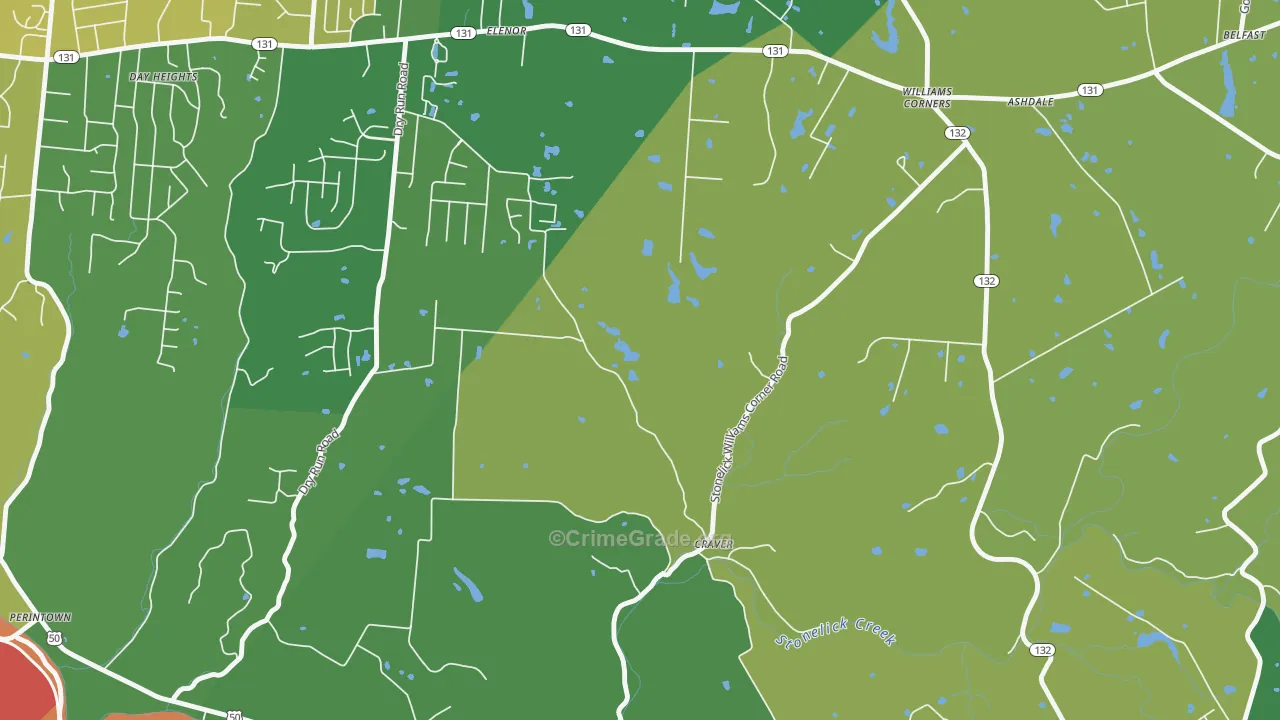 Williams Corner, OH Map of Drug-Related Crime Rates