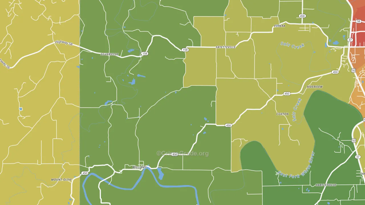 Williams, IN Map of Drug-Related Crime Rates