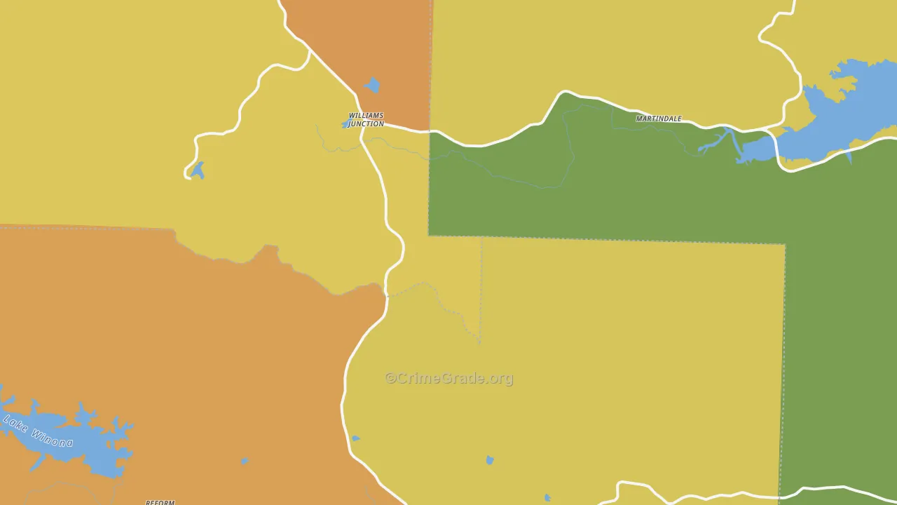 Williams Junction, AR Map of Drug-Related Crime Rates