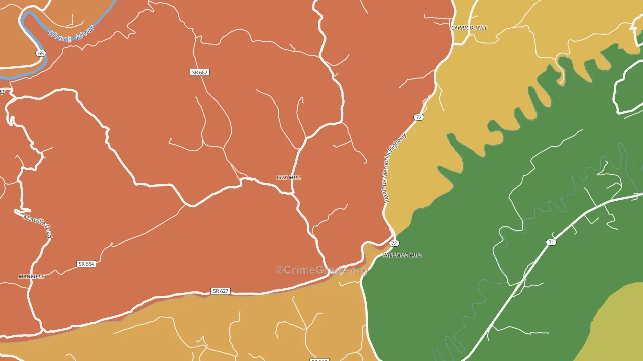 Williams Mill, VA Map of Drug-Related Crime Rates