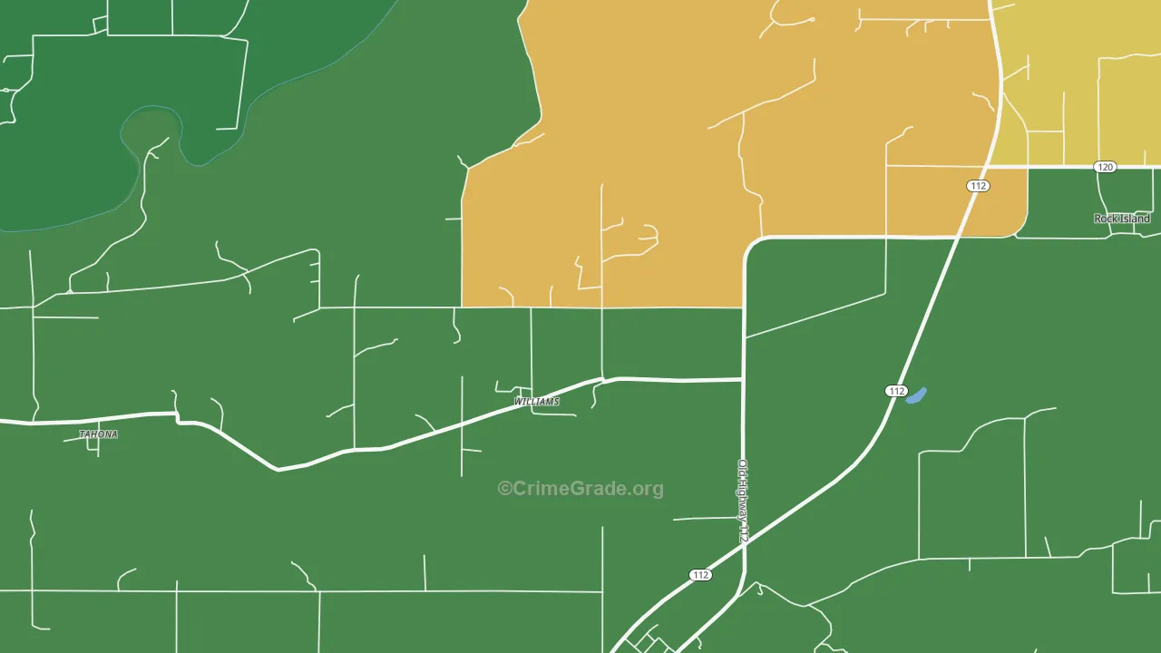 Williams, OK Map of Drug-Related Crime Rates