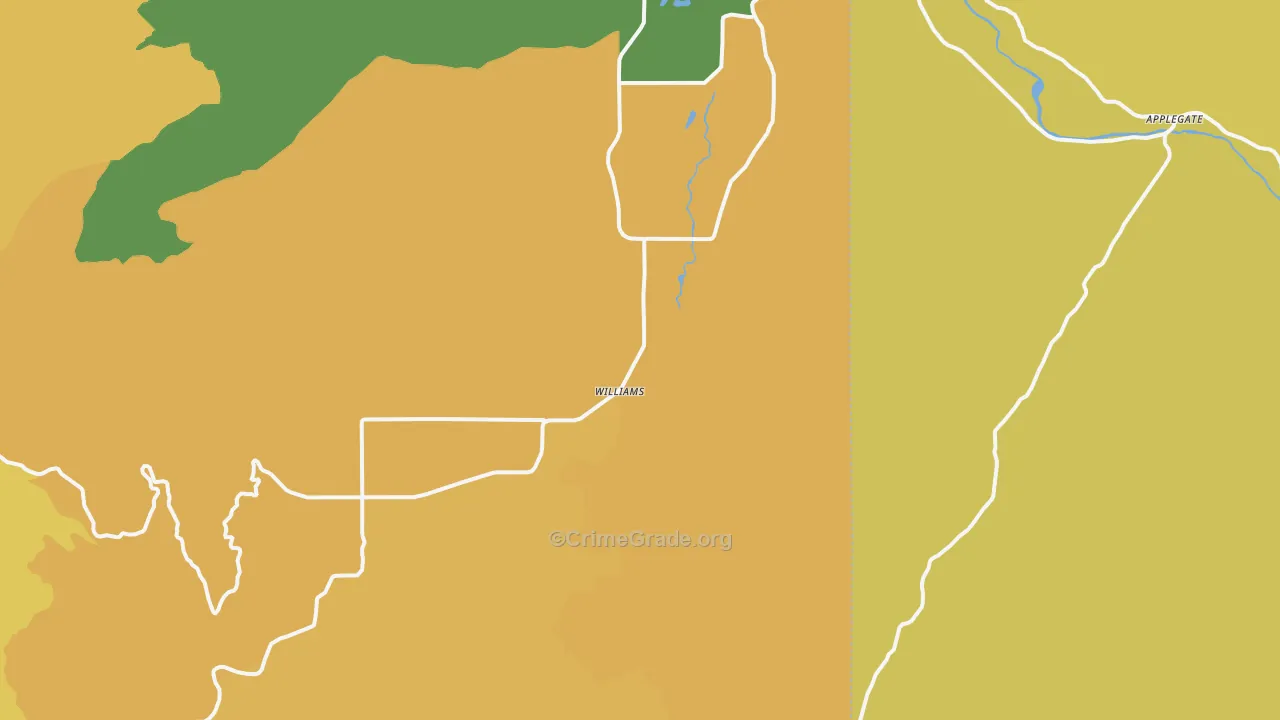 Williams, OR Map of Drug-Related Crime Rates