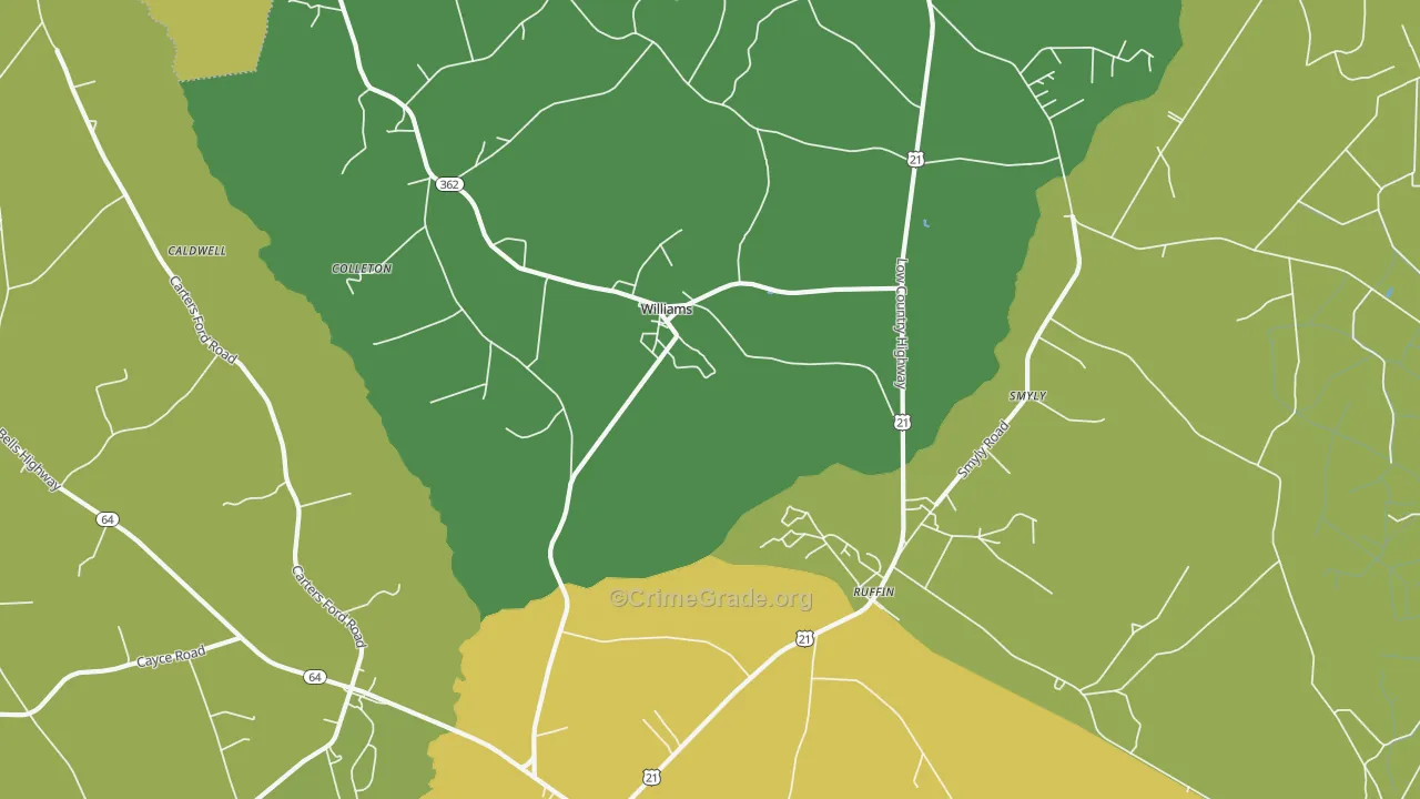 Williams, SC Map of Drug-Related Crime Rates