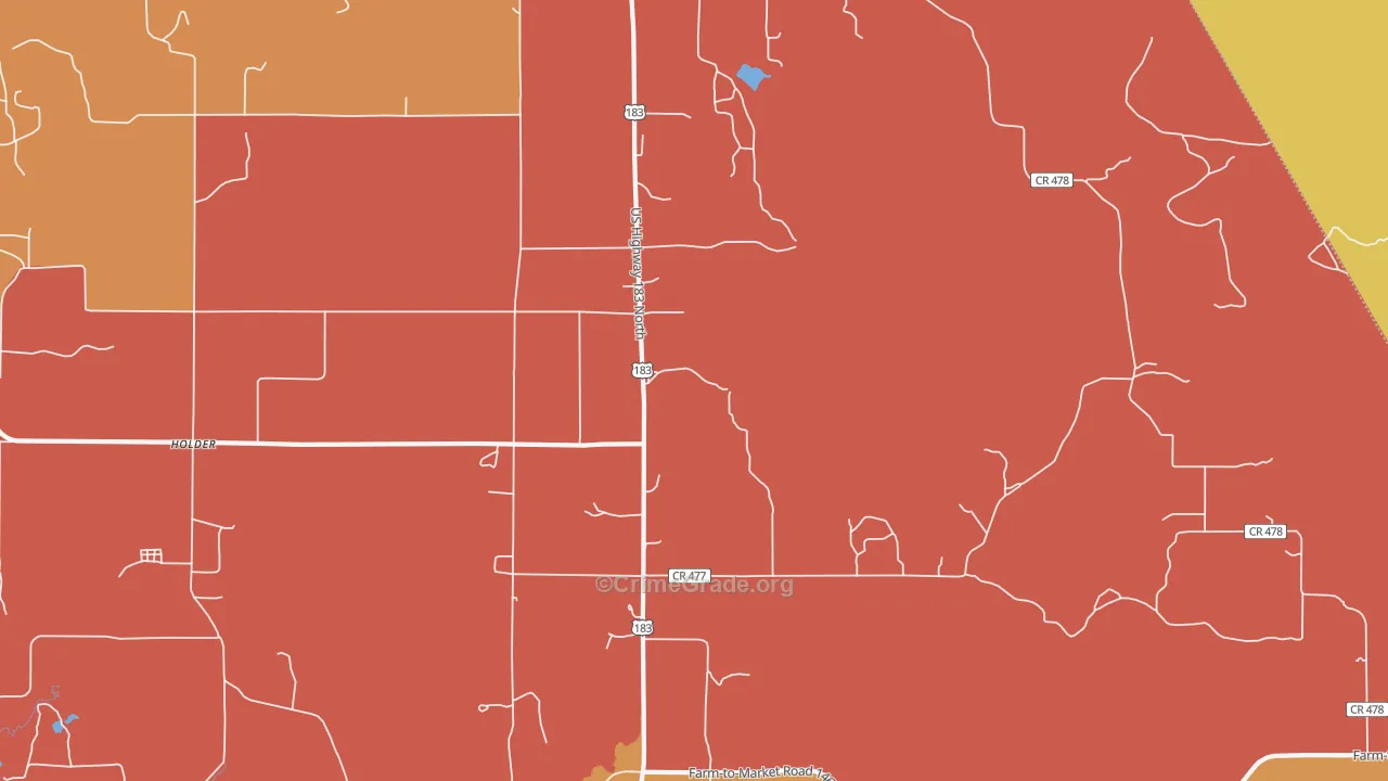 Williams, TX Map of Drug-Related Crime Rates