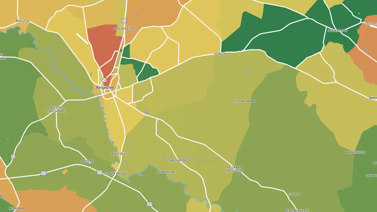 Williamsburg County, SC Map of Drug-Related Crime Rates