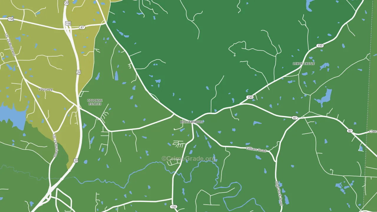 Williamsburg, NC Map of Drug-Related Crime Rates