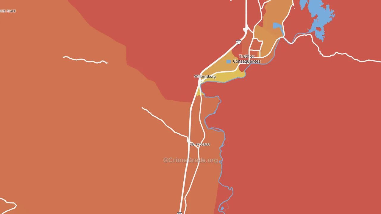 Williamsburg, NM Map of Drug-Related Crime Rates