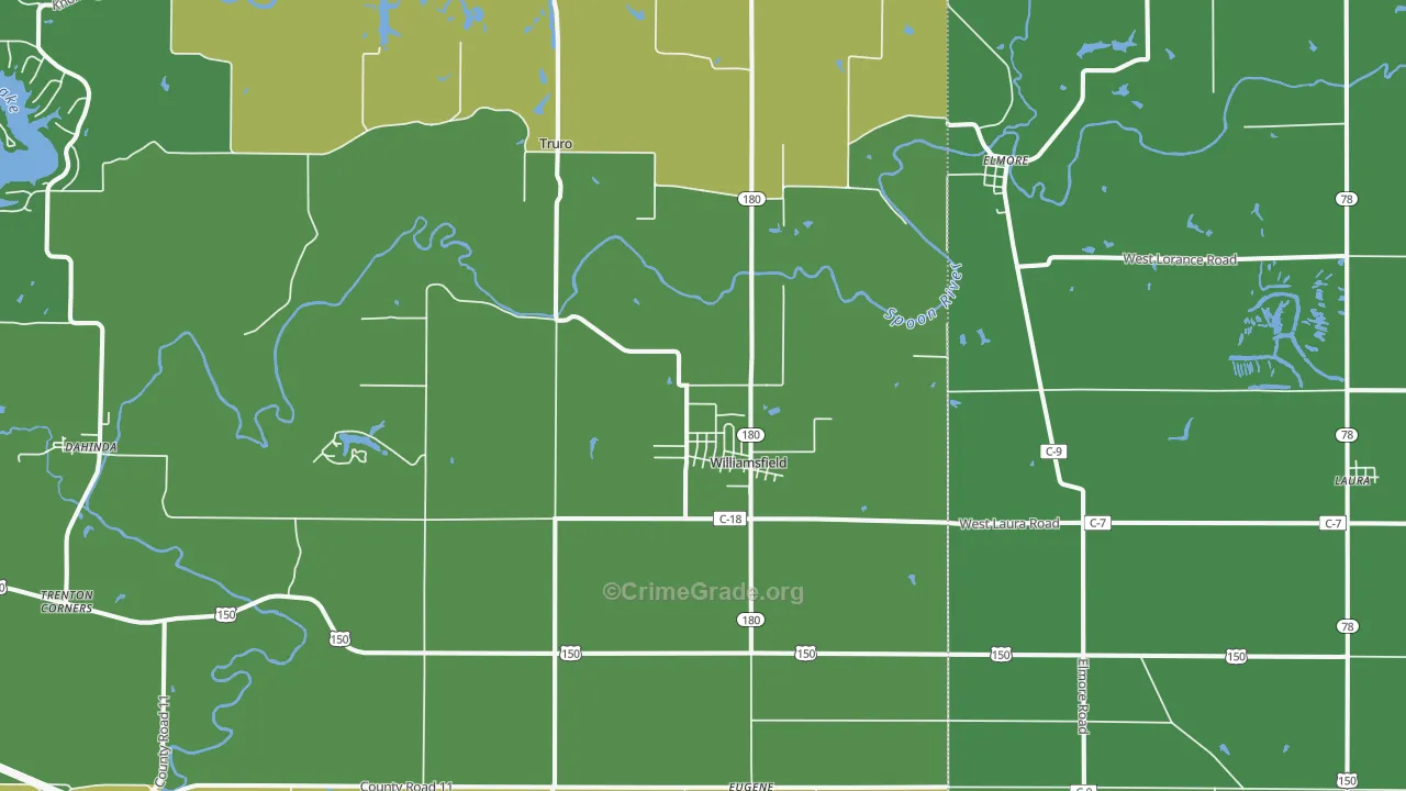 Williamsfield, IL Map of Drug-Related Crime Rates