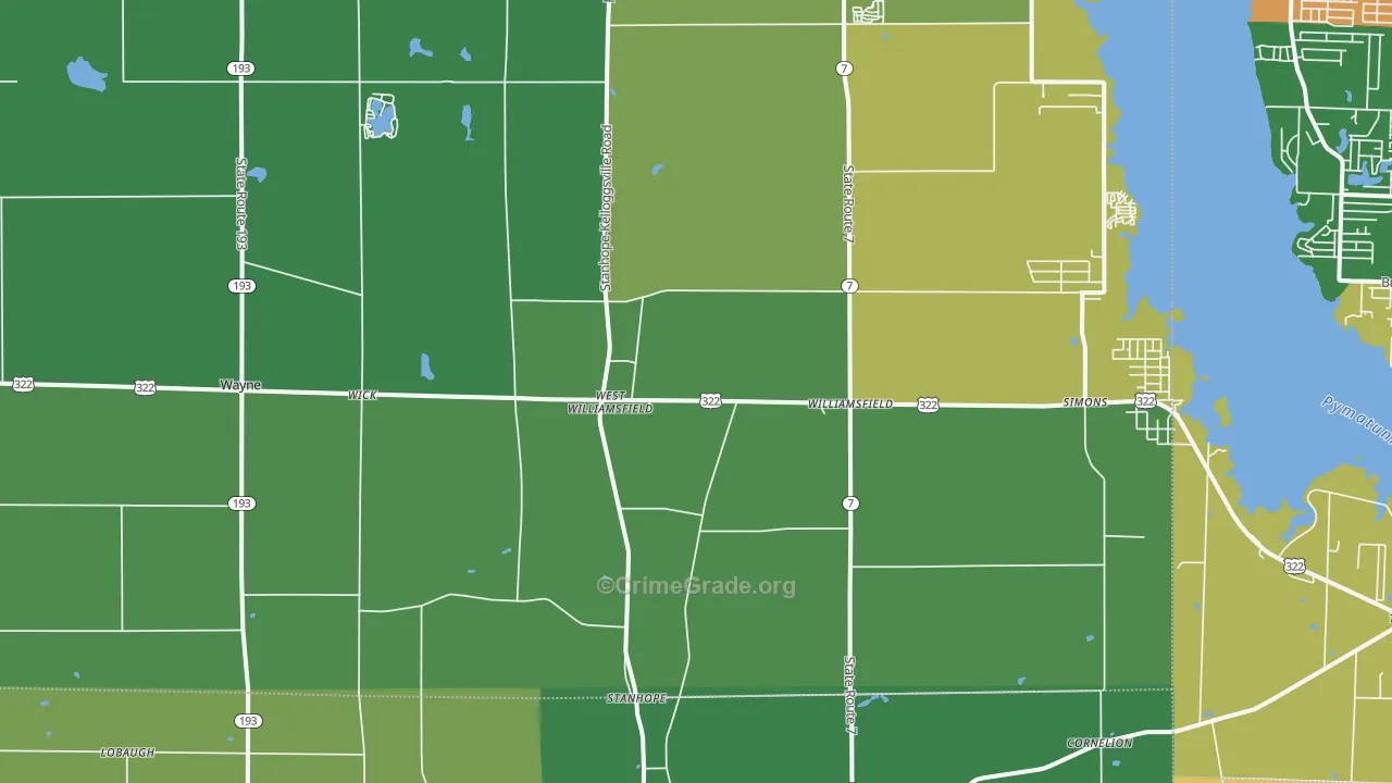 Williamsfield, OH Map of Drug-Related Crime Rates