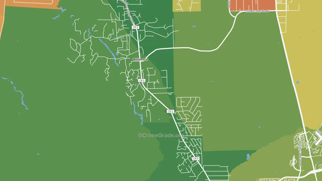 Williamson, AZ Map of Drug-Related Crime Rates