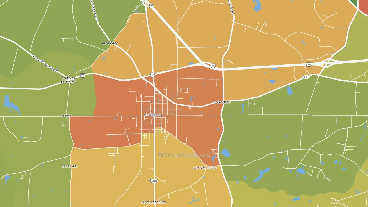 Williamson Crossroads, NC Map of Drug-Related Crime Rates