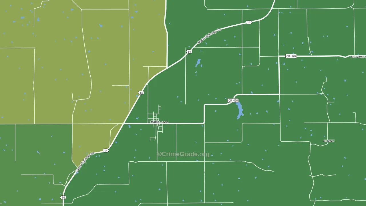 Williamson, IA Map of Drug-Related Crime Rates