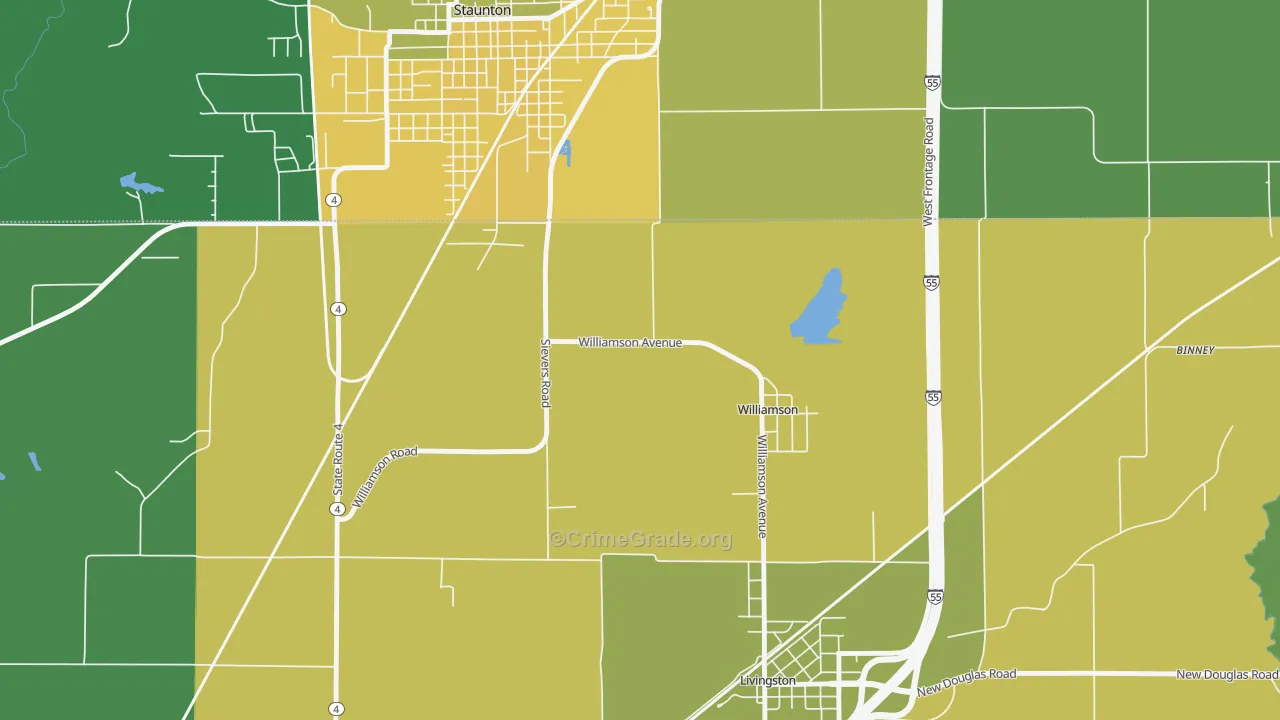 Williamson, IL Map of Drug-Related Crime Rates