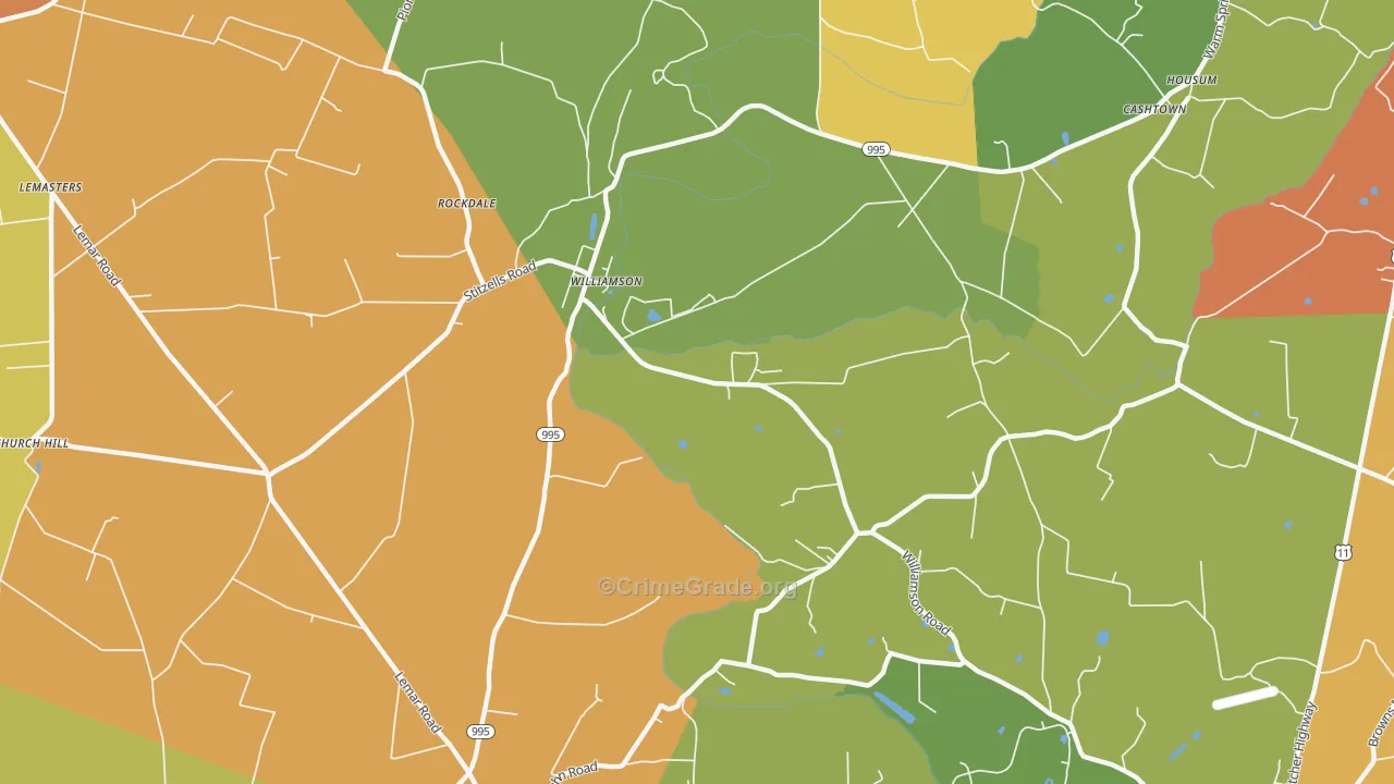 Williamson, PA Map of Drug-Related Crime Rates