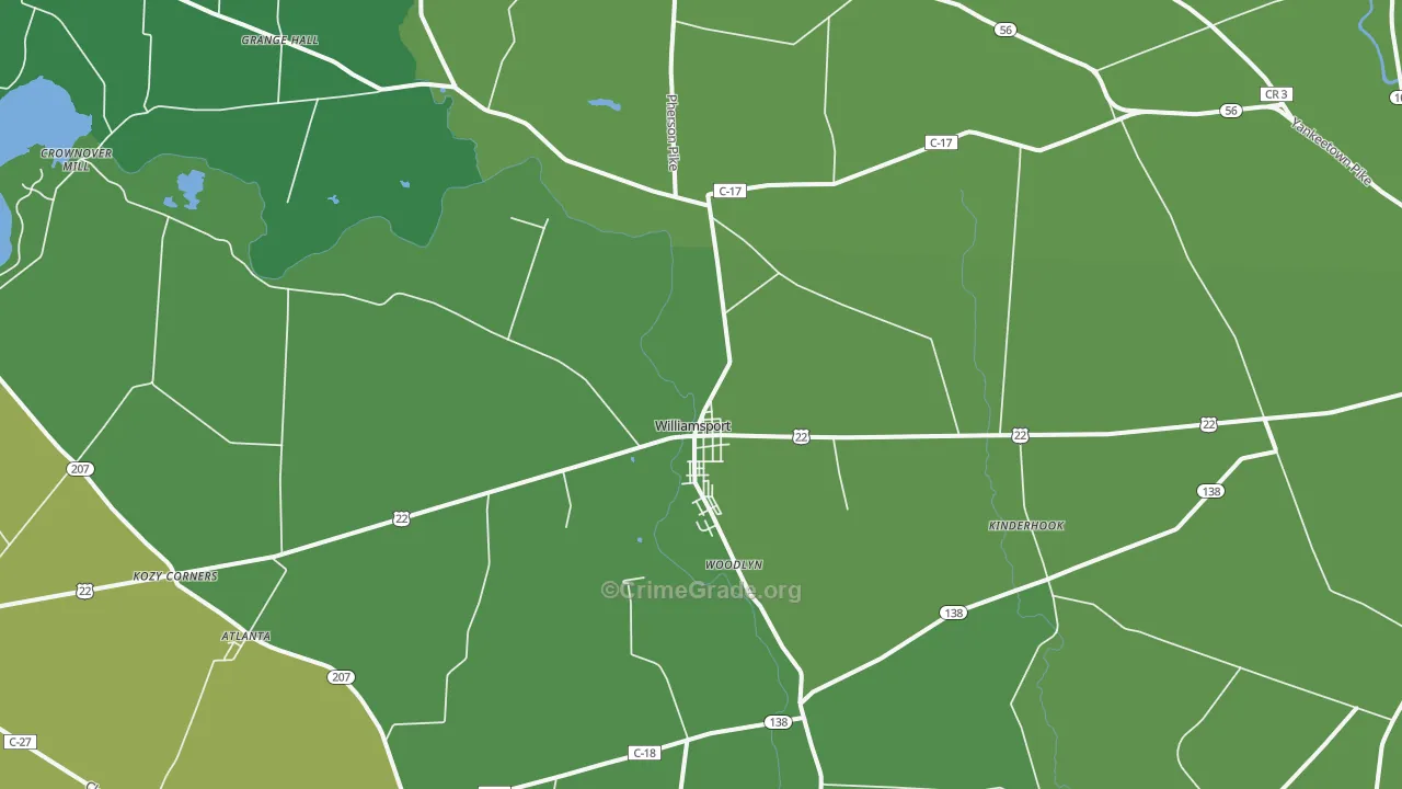 Williamsport, OH Map of Drug-Related Crime Rates