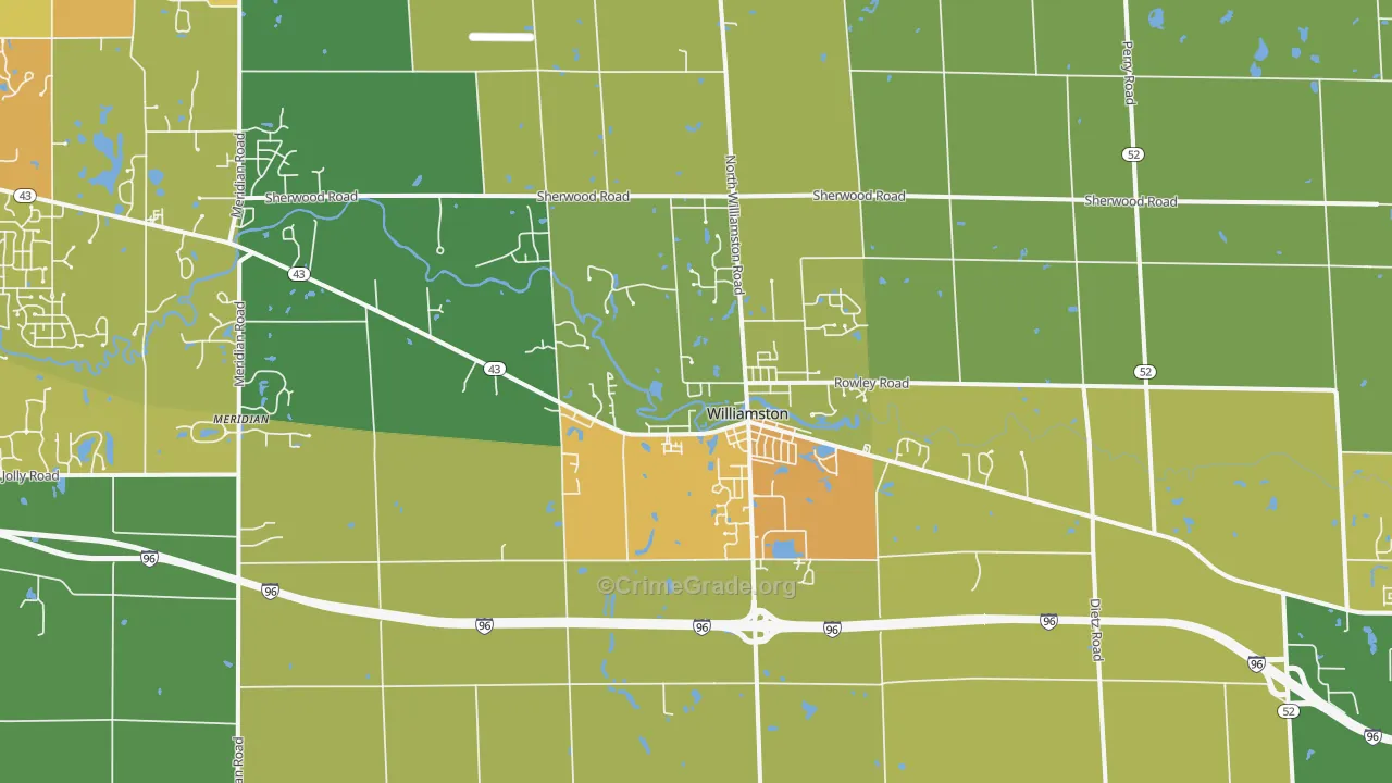 Williamston, MI Map of Drug-Related Crime Rates