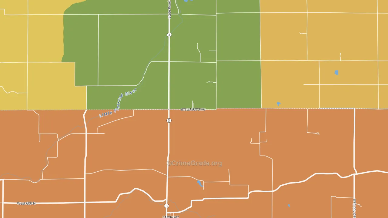 Williamstown, IN Map of Drug-Related Crime Rates