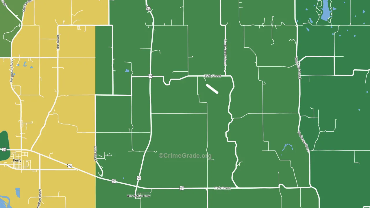Williamstown, KS Map of Drug-Related Crime Rates
