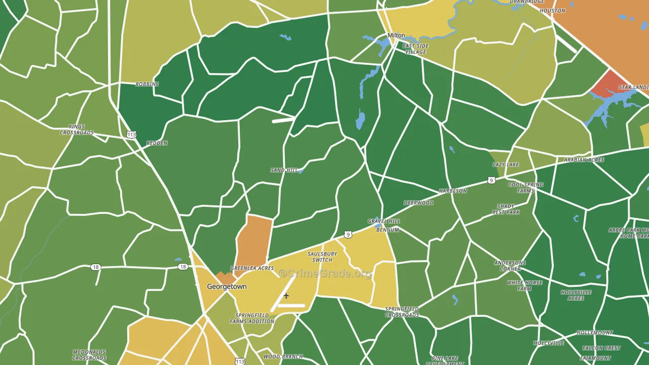 Williamsville, DE Map of Drug-Related Crime Rates