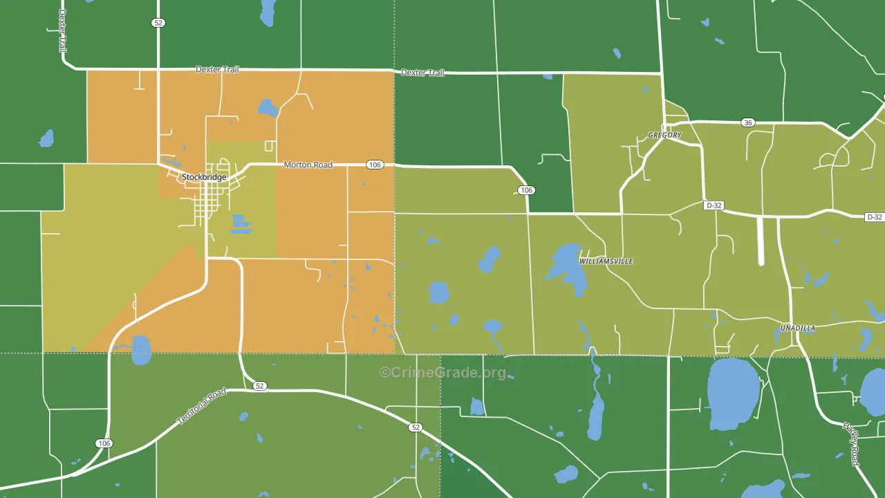Williamsville, MI Map of Drug-Related Crime Rates