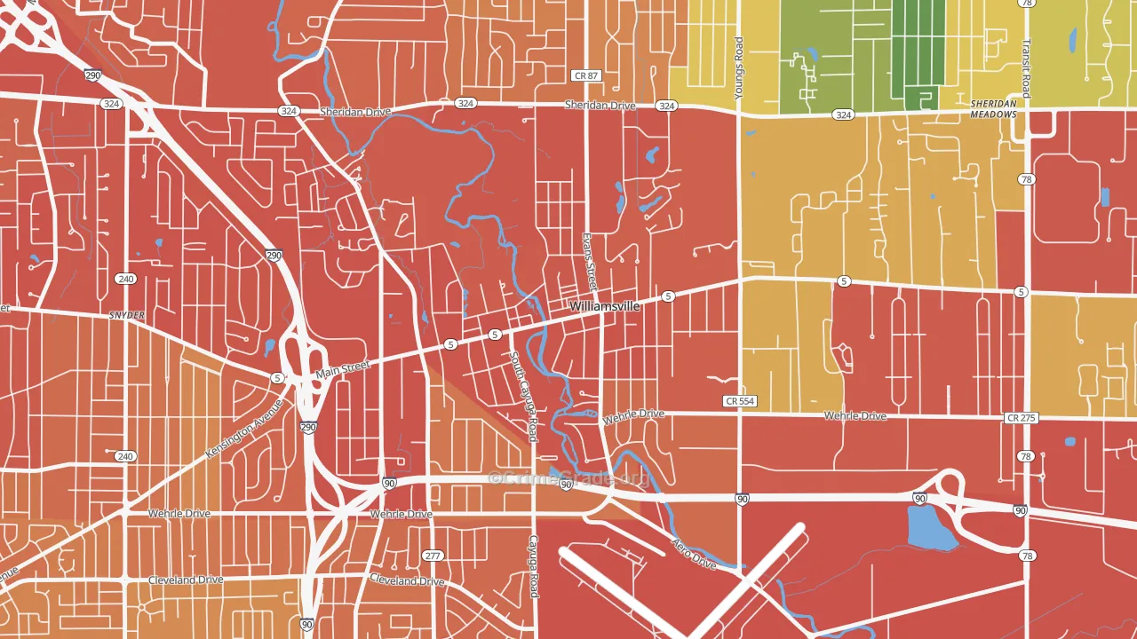 Williamsville, NY Map of Drug-Related Crime Rates