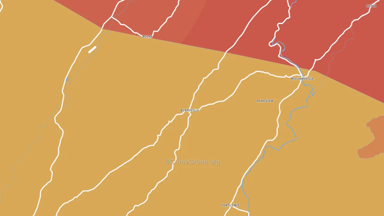 Williamsville, VA Map of Drug-Related Crime Rates