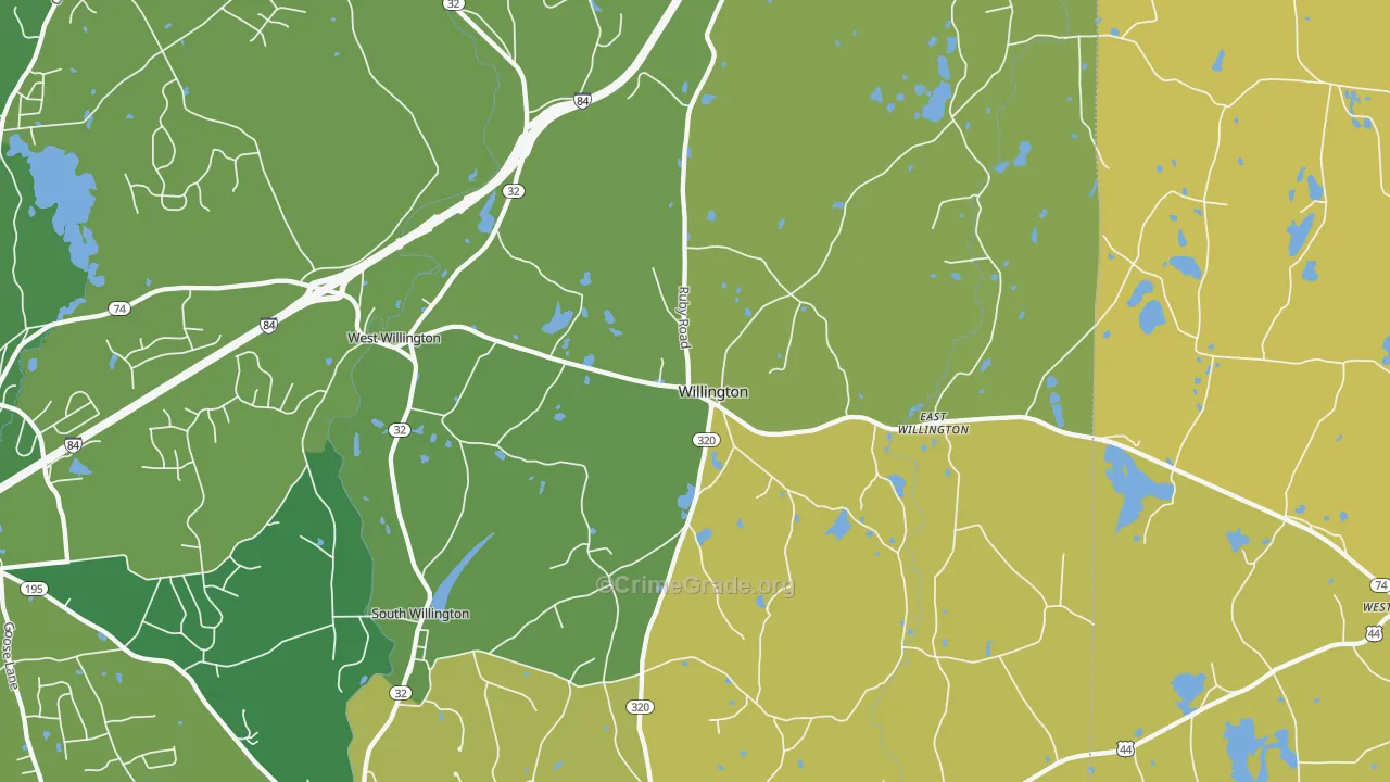 Willington, CT Map of Drug-Related Crime Rates