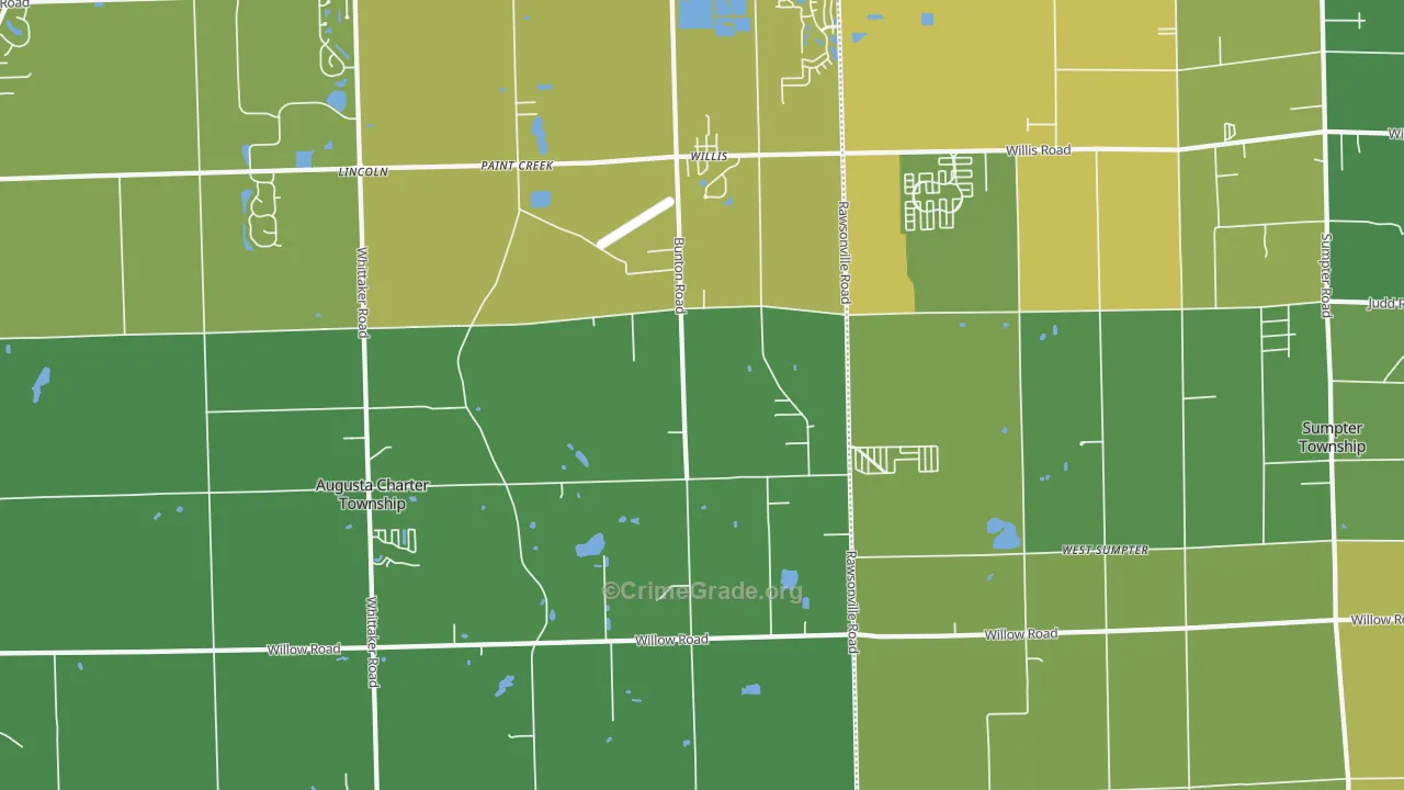 Willis, MI Map of Drug-Related Crime Rates