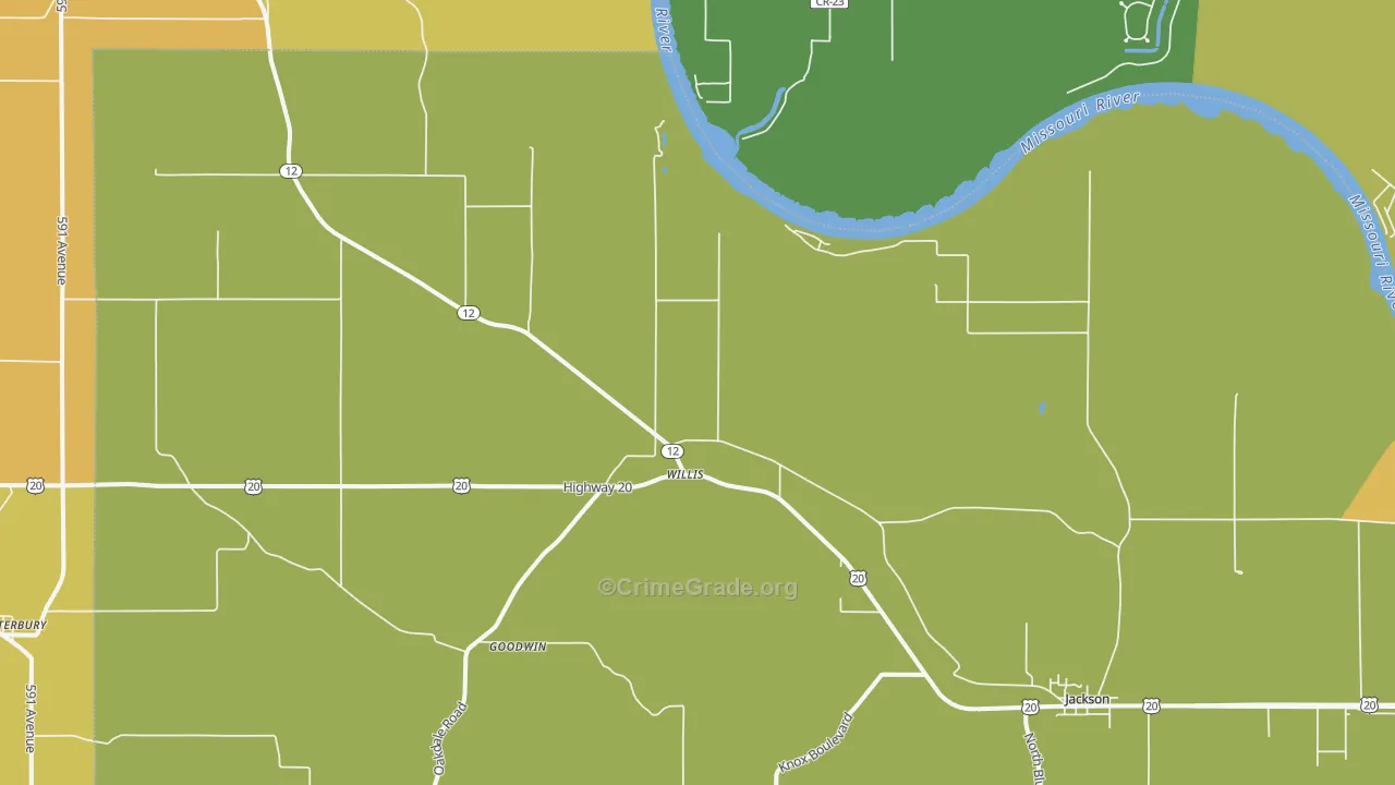 Willis, NE Map of Drug-Related Crime Rates