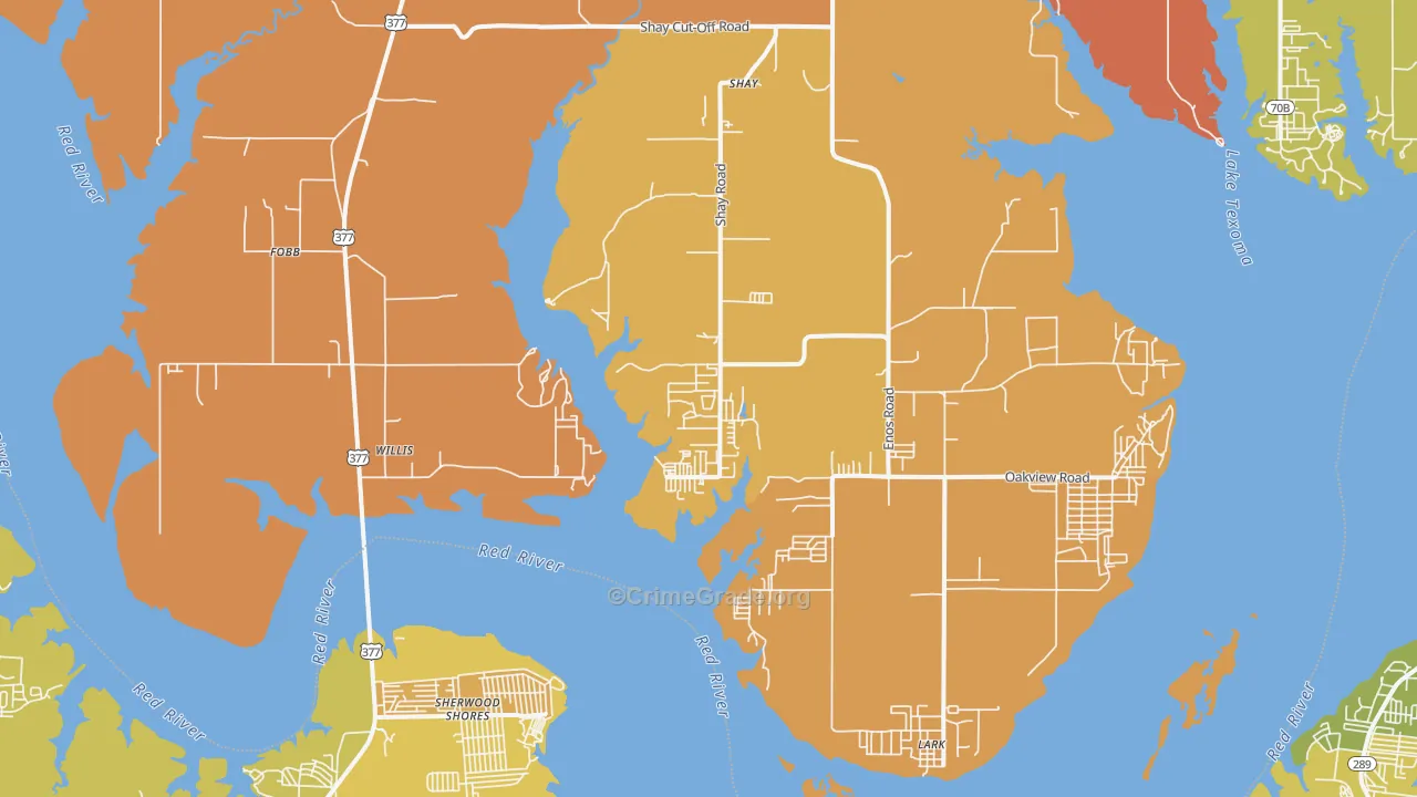 Willis, OK Map of Drug-Related Crime Rates