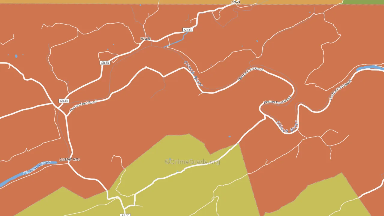 Willis, TN Map of Drug-Related Crime Rates