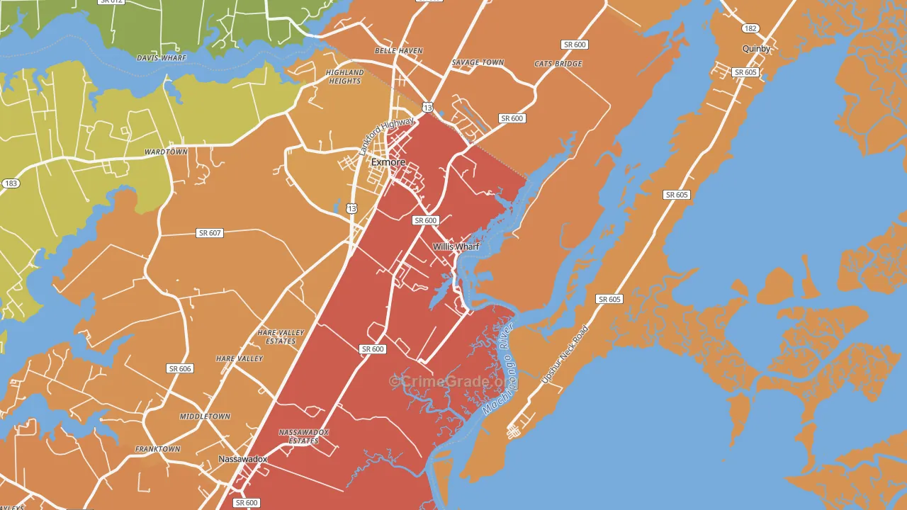 Willis Wharf, VA Map of Drug-Related Crime Rates